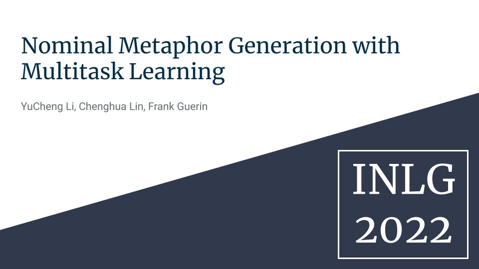 Nominal Metaphor Generation With Multitask Learning