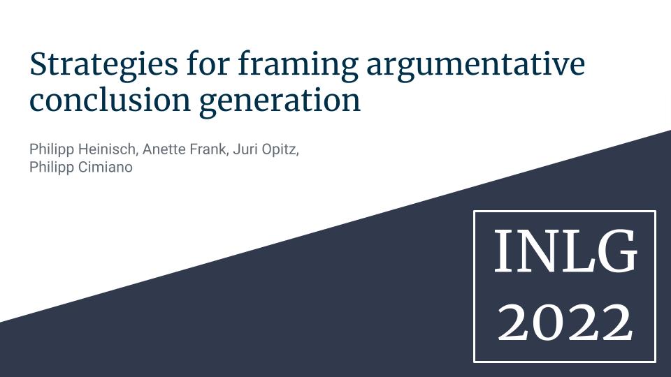 Strategies For Framing Argumentative Conclusion Generation